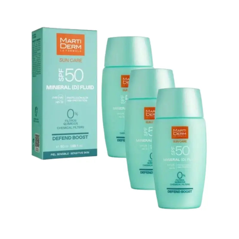 Martiderm Sun Care Spf50 Mineral [D] Fluid, 3X50 Ml
