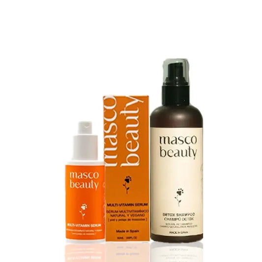 Masco Beauty Coat mit Detox Shampoo 250 ml + Multivitamin Serum 50 ml für Hunde