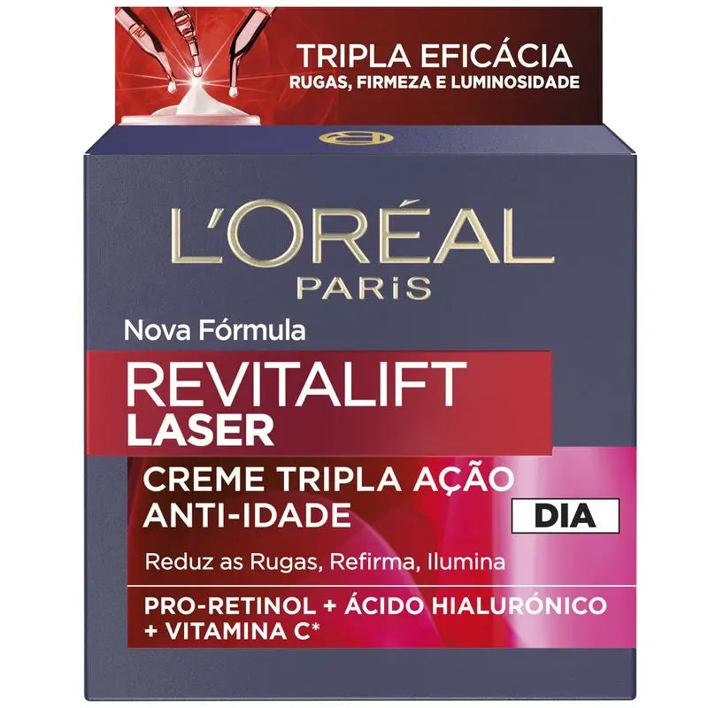 L'Oréal Paris Revitalift Laser, Intensive Anti-Ageing Tagescreme mit Vitamin C, Pro-Retinol und Hyaluronsäure, 50ml