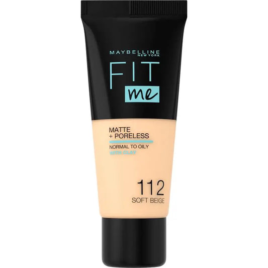 Maybelline New York Fit Me Matte & Refine Foundation Foundation Farbton 112 Soft Beige Calca A Tu Tono Y Textura Pieles Claras - 30Ml