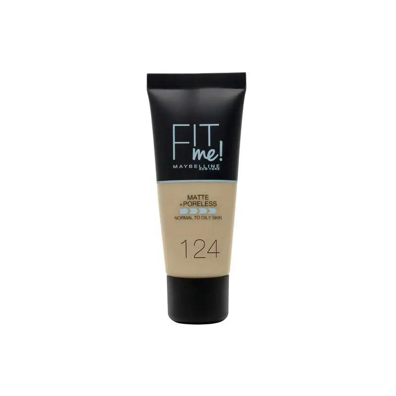 Maybelline New York Fit Me Matte & Refine Foundation Foundation Farbton 124 Soft Sand Passt zu Ihrem Hautton & Textur Medium Light - 30Ml