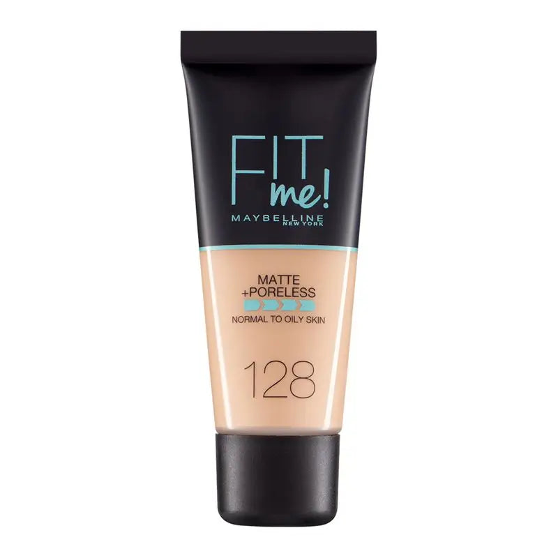 Maybelline New York Fit Me Matte & Refine Foundation Foundation Farbton 128 Warm Nude Passt zu Ihrem Hautton & Textur Medium Light - 30Ml