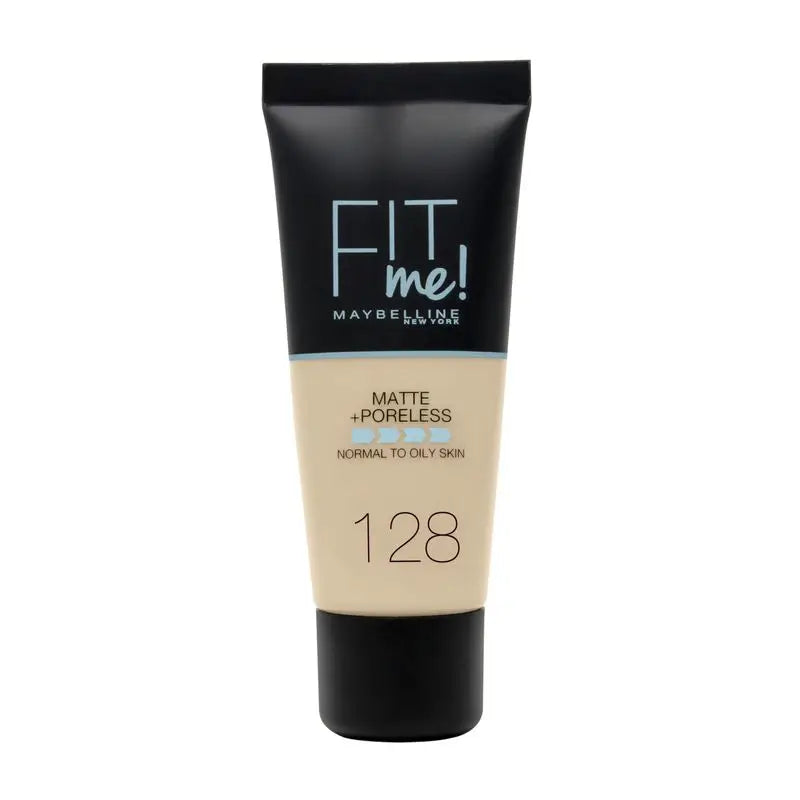 Maybelline New York Fit Me Matte & Refine Foundation Foundation Farbton 128 Warm Nude Passt zu Ihrem Hautton & Textur Medium Light - 30Ml
