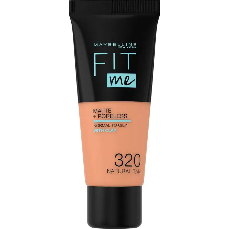 Maybelline New York Fit Me Matte And Refine Pores Shade 320 Natural Tan Makeup Foundation Passt Ihren Ton und Textur dunkle Haut - 30Ml