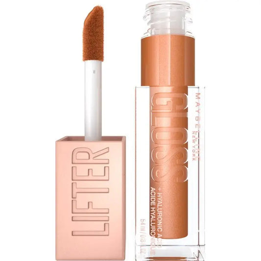 Maybelline New York Lifter Gloss Bronzed Lip Gloss, Intensive Hydratation, aufgeplusterte Lippen. Farbton 19 Gold