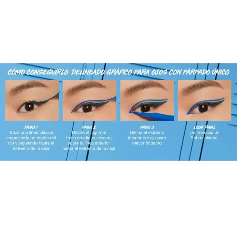 Maybelline New York Hyper Precise Eyeliner Precise Long Wear Waterproof, Farbton Parrot Blue