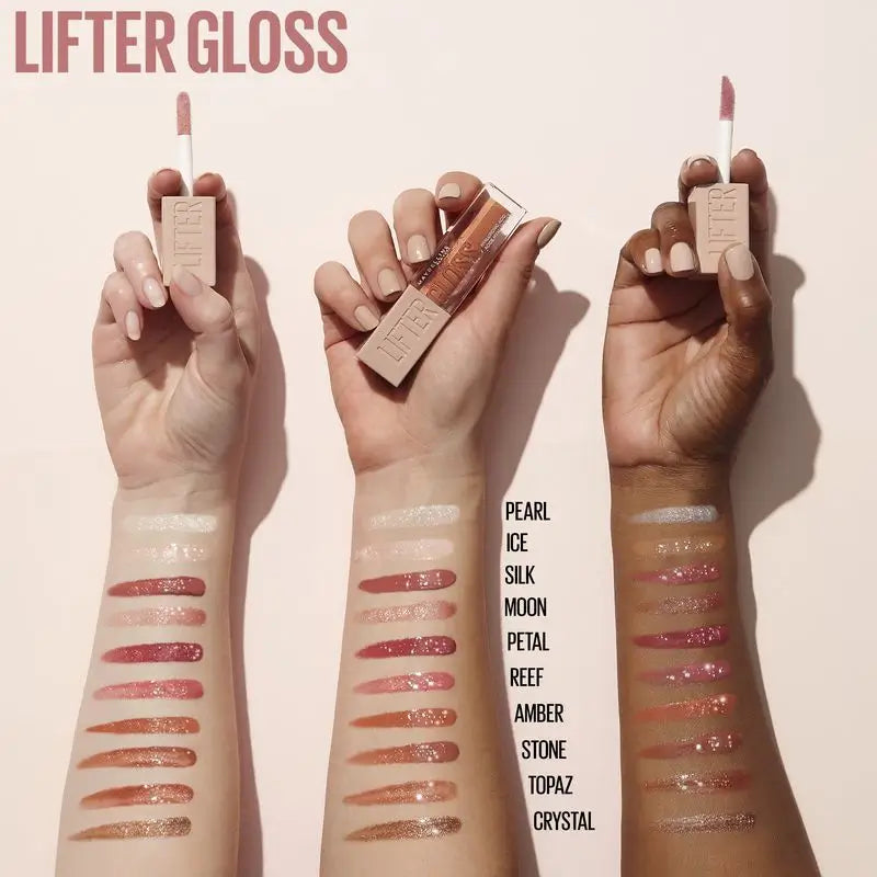 Maybelline New York Lifter Gloss Lip Gloss Farbton 03 Moon. Intensive Feuchtigkeitspflege und aufgepolsterte Lippen.