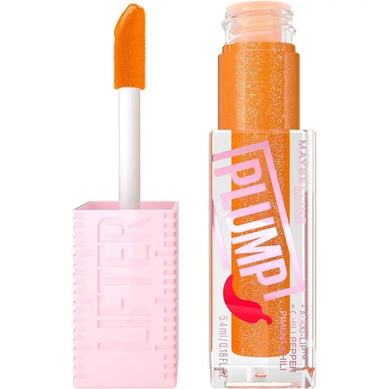 Maybelline New York Lifter Plump mit Chili-Pfeffer und Hyaluronsäure, Farbton 008 Hot Honey