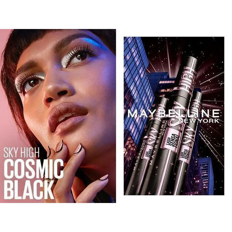 Maybelline New York Lash Sensational Sky High Cosmic: Ultraschwarze Wimperntusche mit Länge und Volumen