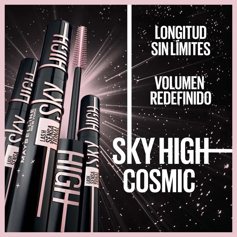 Maybelline New York Lash Sensational Sky High Cosmic: Ultraschwarze Wimperntusche mit Länge und Volumen