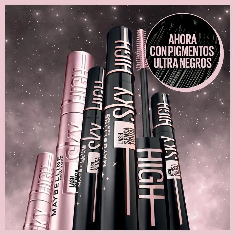 Maybelline New York Lash Sensational Sky High Cosmic: Ultraschwarze Wimperntusche mit Länge und Volumen