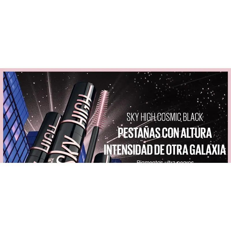 Maybelline New York Lash Sensational Sky High Cosmic: Ultraschwarze Wimperntusche mit Länge und Volumen