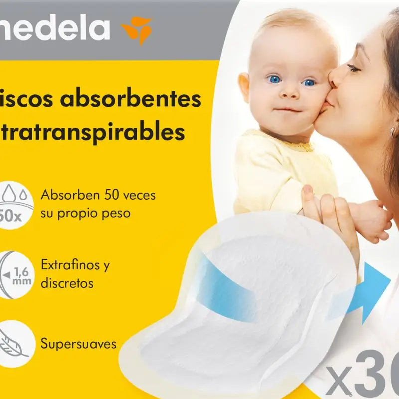 Medela Ultra Breathable Absorbierende Tücher 30 Stück.