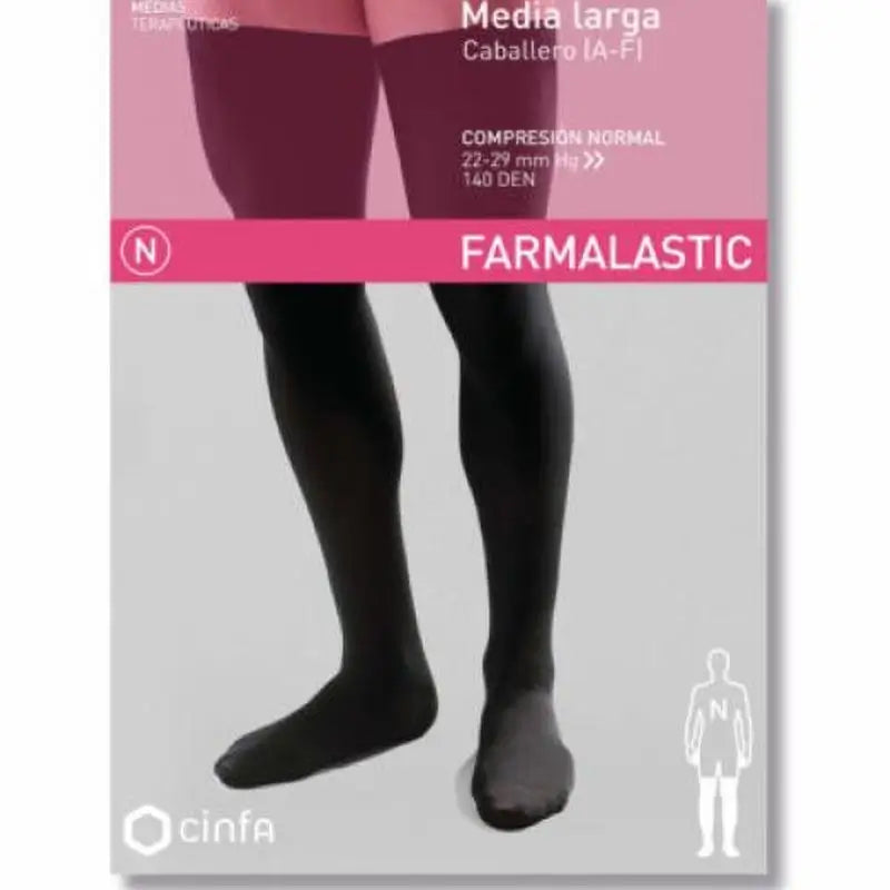 Farmalastic Men's Long Tights Normal Compression Black T Extra Large