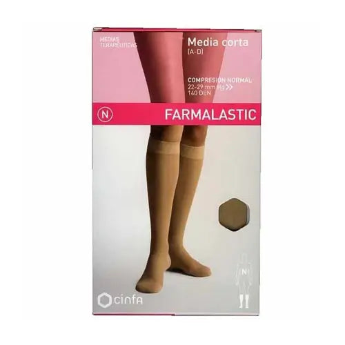 Farmalastic Compression Stocking Short Normal Compression Beige, Large Size, Single Unit