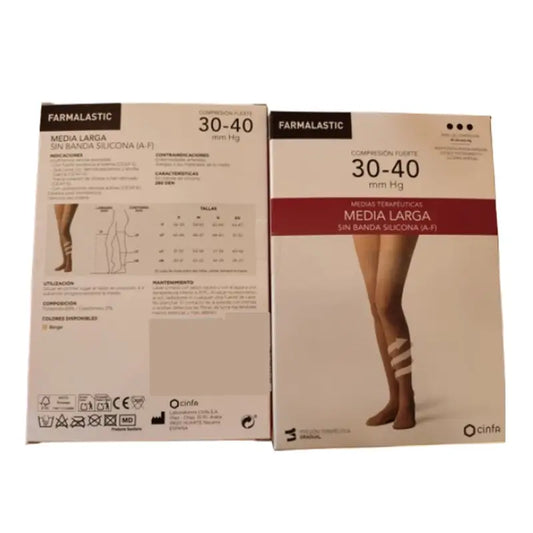 Farmalastic Langstrumpf Starke Kompression Beige, Größe XL