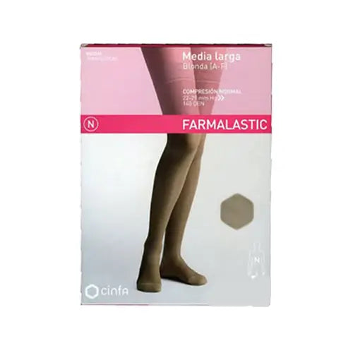 Farmalastic Long Stocking Blonda Normal Compression Beige, Large Size, Single Unit
