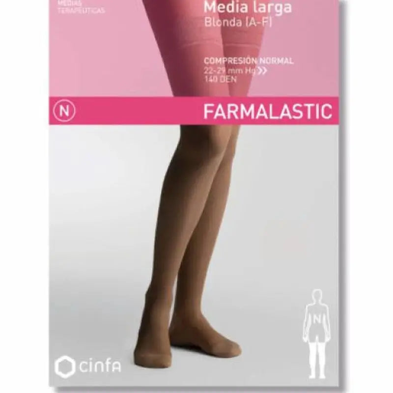 Farmalastic Long Pantyhose Compression Normal Compression Camel, Small Size, Single Unit