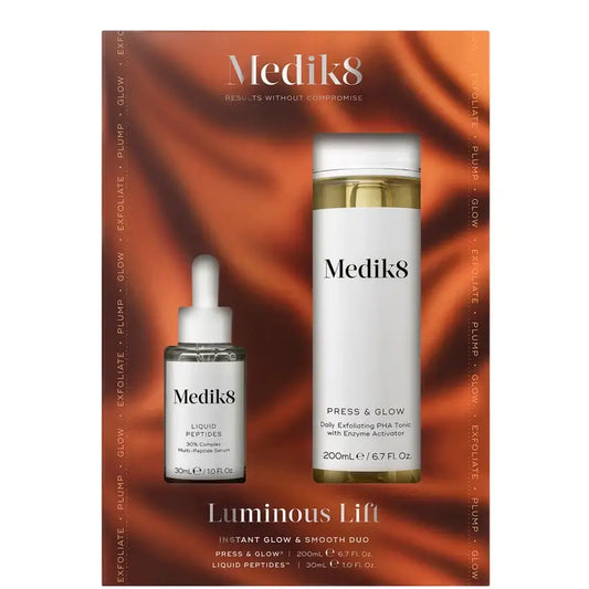Medik8 Luminous Lift Press Glow 200 ml + Flüssige Peptide 30 ml