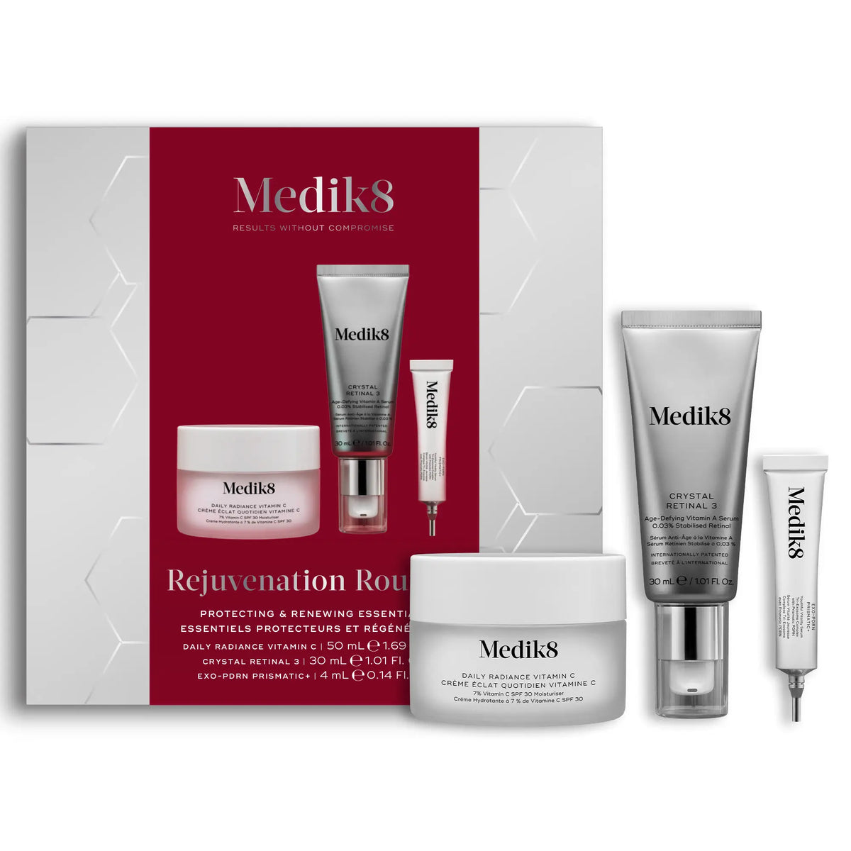 Medik8 Rejuvenation Routine Pack mit Vitamin C, Retinal 3 und Exo-PDRN