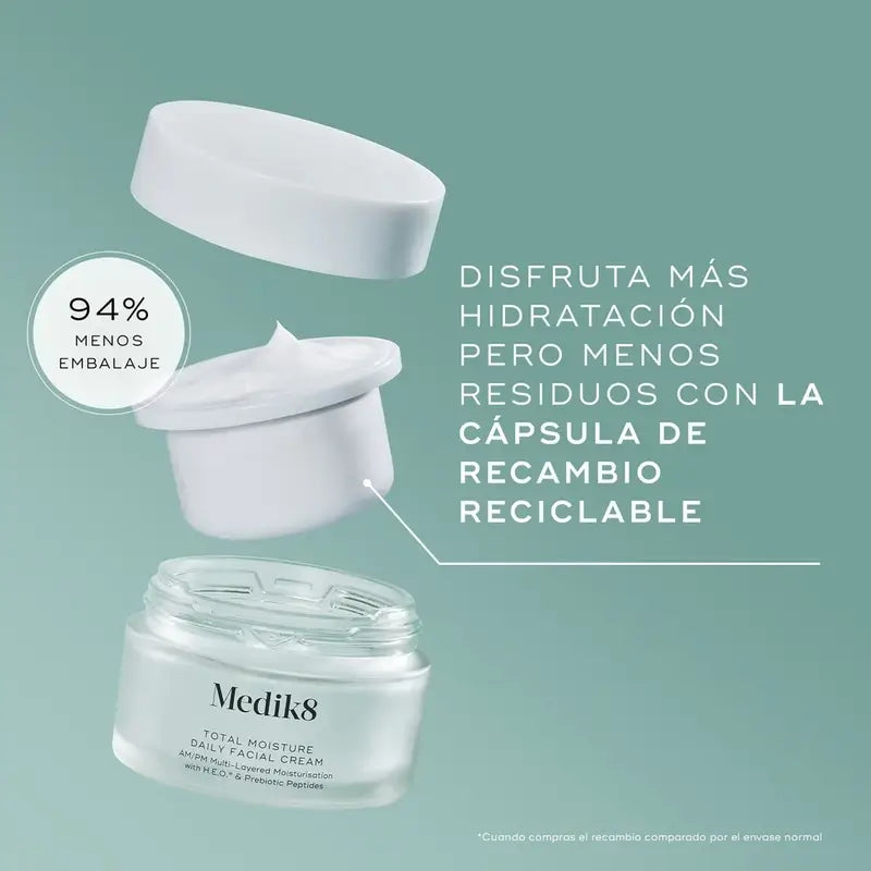 Medik8 Total Moisture Daily Facial Cream Nachfüllpackung, 50 ml