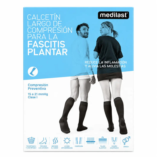 Medilast Fascitis Socke lang schwarz Größe Medium