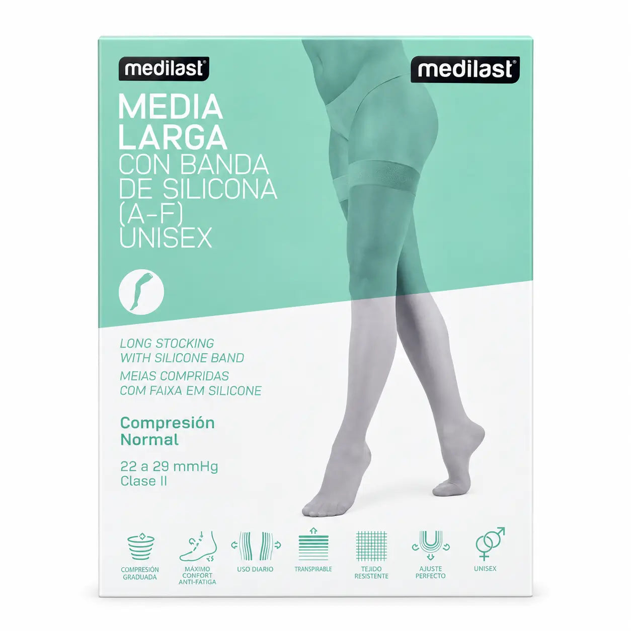 Medilast Langer Strumpf Schwarz Blond Eg R110