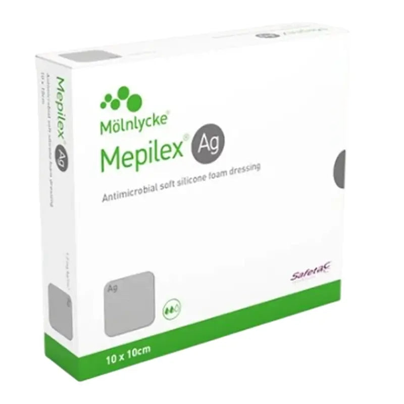 Mepilex Ag Antimicrob Dressing 10X10 cm, 3 Stück.
