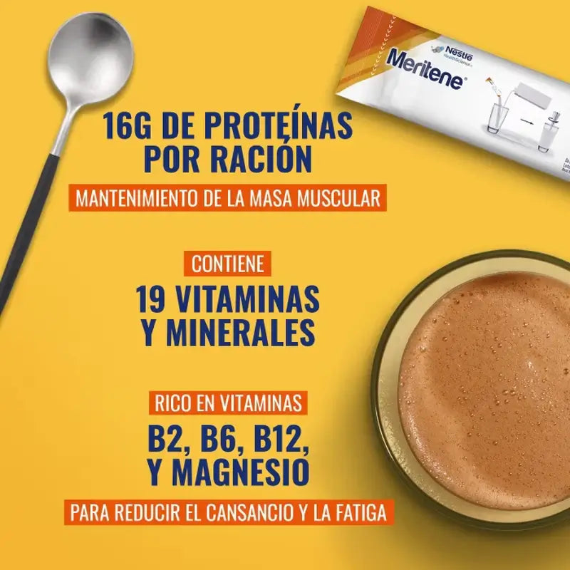 Meritene Kraft & Vitalität Shake mit Schokoladengeschmack, 15 Portionsbeutel à 30 g