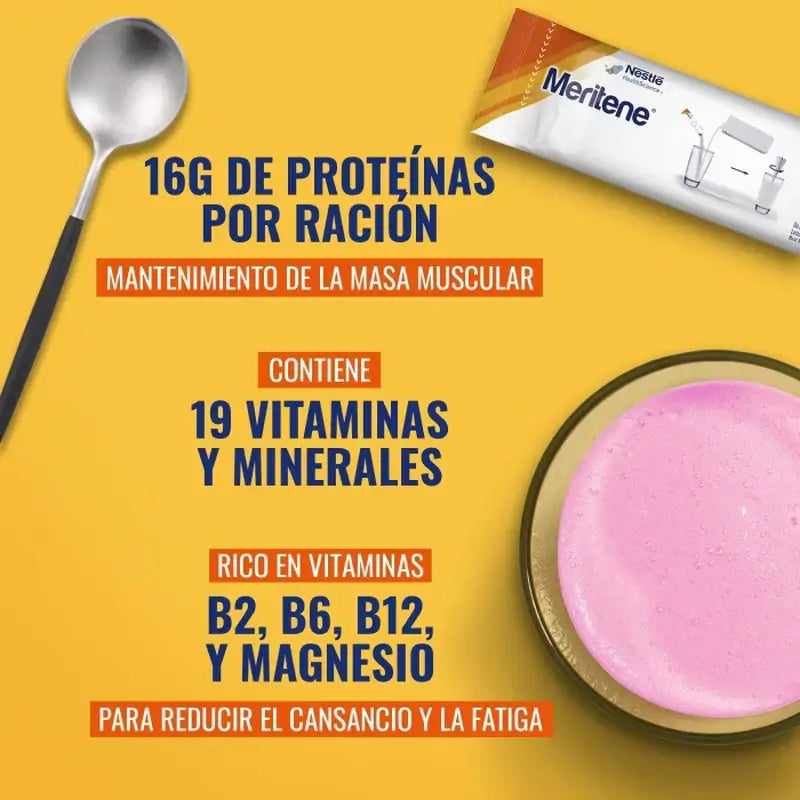 Meritene Kraft- und Vitalitätsshake Erdbeergeschmack, 15 Beutel à 30 g