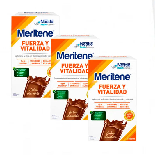 Meritene Kraft & Vitalität Shake mit Schokoladengeschmack 3x15 Sachets, 30g