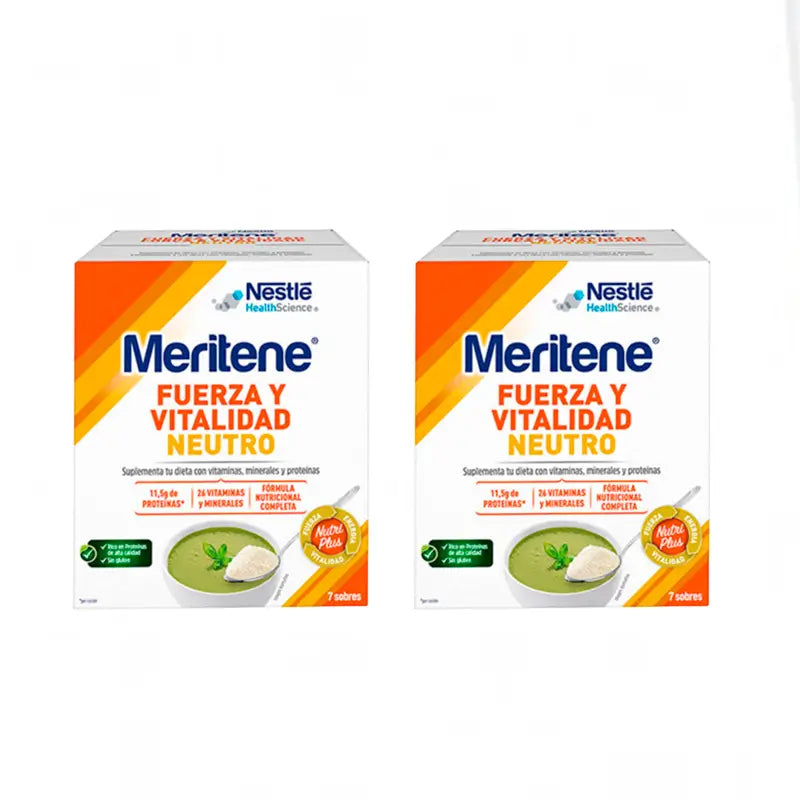 Meritene Kraft & Vitalität Smoothie mit neutralem Geschmack 7X2 Beutel, 50 Gr