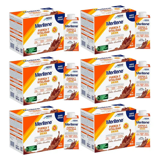 Meritene Kraft- und Vitalitätsgetränk Schokolade, 6er-Pack 6 x 180 ml