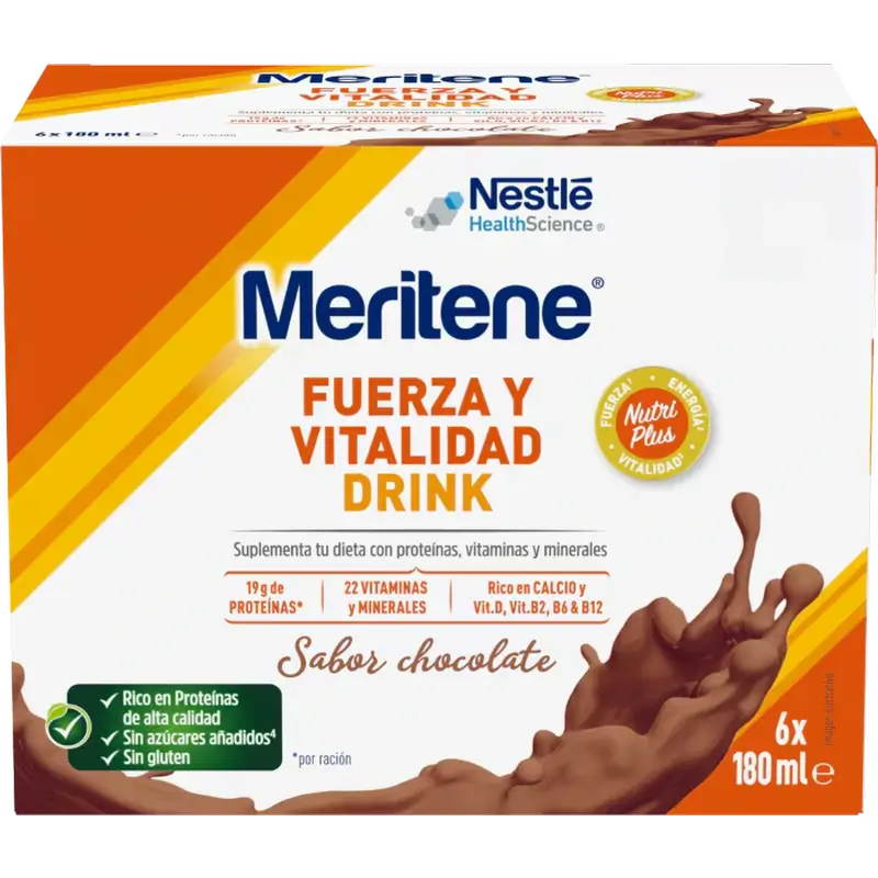 Meritene Kraft & Vitalität Getränk Schokolade, 6x180 ml