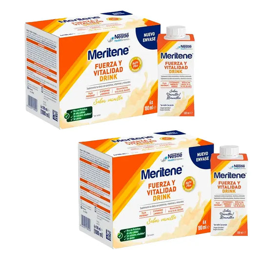 Meritene Kraft- & Vitalitätsgetränk Vanille, 2er-Pack 6 x 180 ml