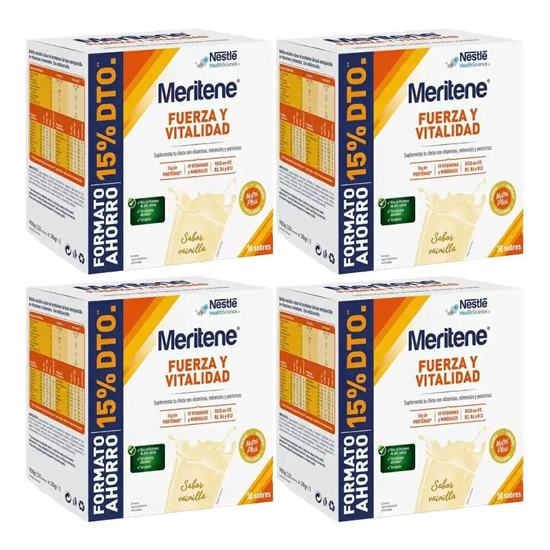 Meritene Kraft & Vitalität Vanille Sparpaket 4 x 30 Beutel