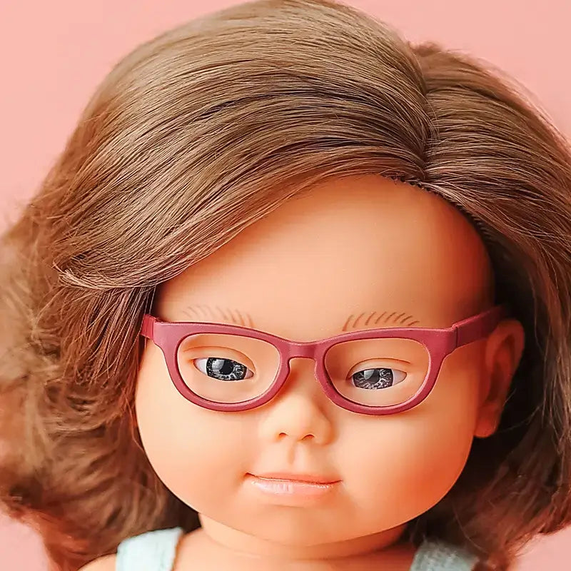 Miniland Down-Syndrom-Puppe mit Brille 38 cm Meine Freunde und ich