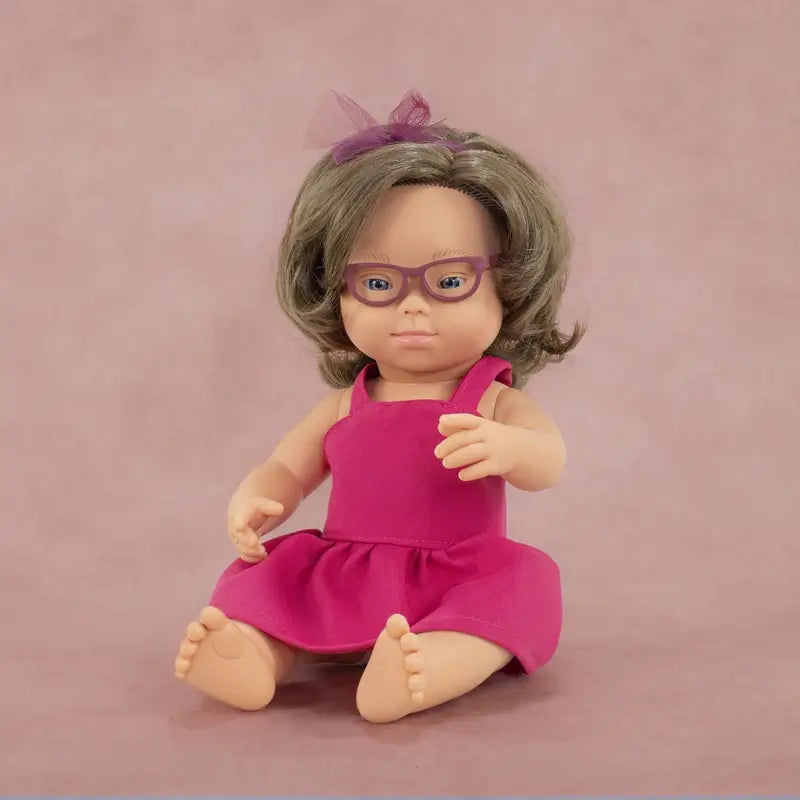 Miniland Down-Syndrom-Puppe mit Brille 38 cm Meine Freunde und ich