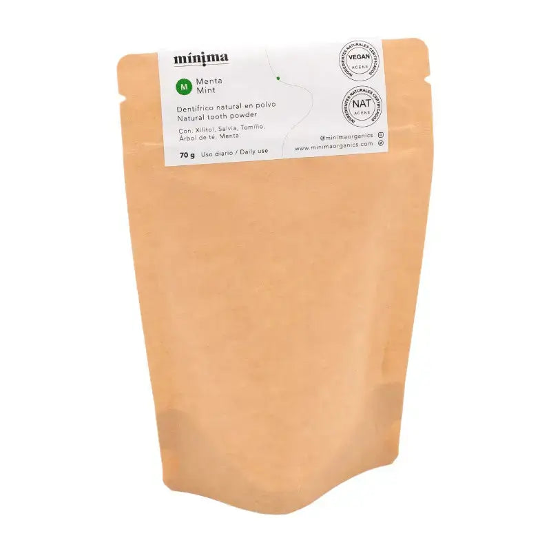 Minima Organics Fluoridfreies Zahnpastapulver im kompostierbaren Beutel - 70 G