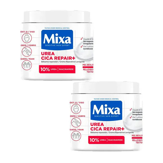 Mixa Duplo Urea Cica Repair+ Repair+ Repair Balsam für trockene, raue und unregelmäßige Haut 2 x 400Ml