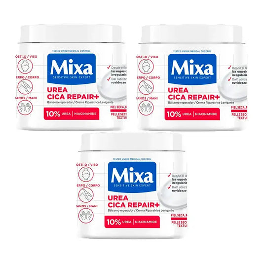 Mixa Triple Urea Cica Repair+ Repair Balm für trockene, raue und unregelmäßige Haut 3 x 400Ml
