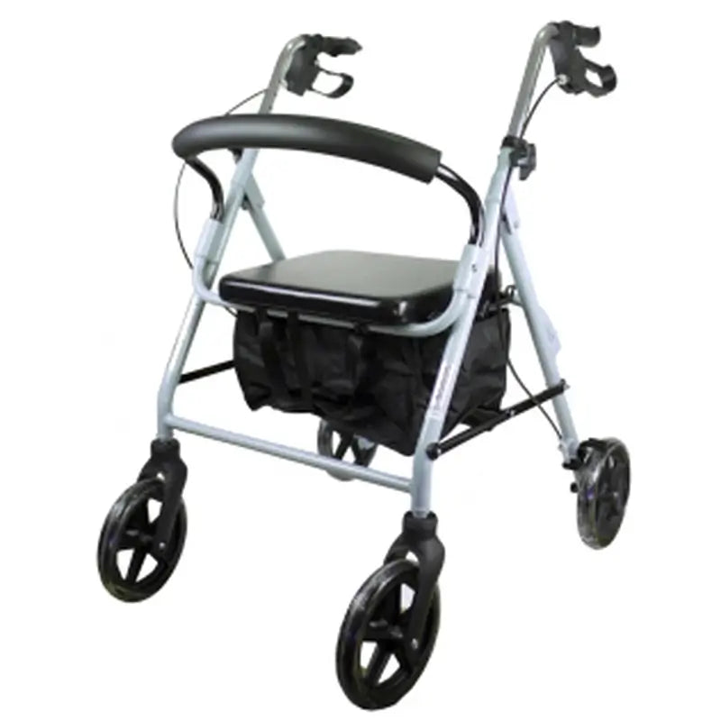 Mobiclinic Walker mit Rädern - faltbar - Aluminium - Bremsen auf Griffe - Sitz und Rückenlehne - Grau - Sofia