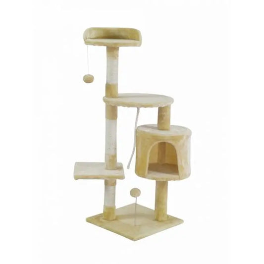 Mobiclinic Katze Kratzbaum Medium 3 Höhen 40X40X112 Cm Wild Beige