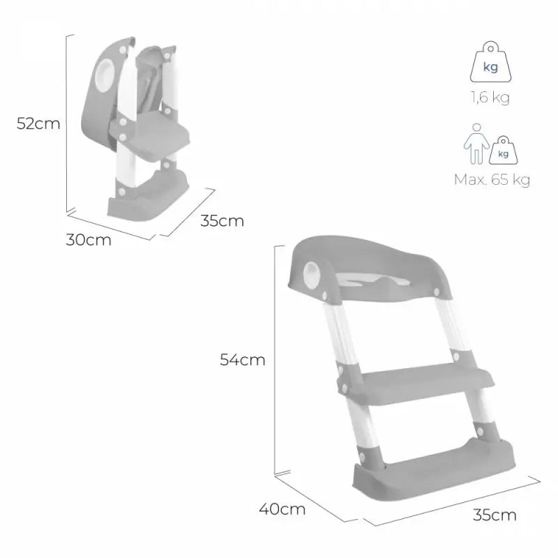Mobiclinic Kinderklappbarer Toilettensitz Lala Grau & Weiß
