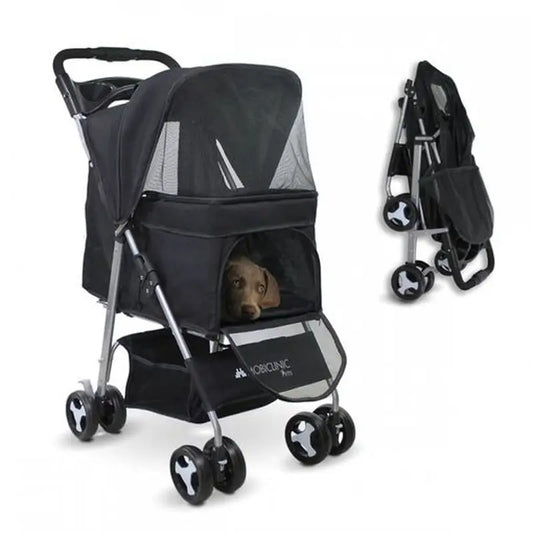 Mobiclinic Faltbarer Hundewagen Räder mit Bremse Schwarz