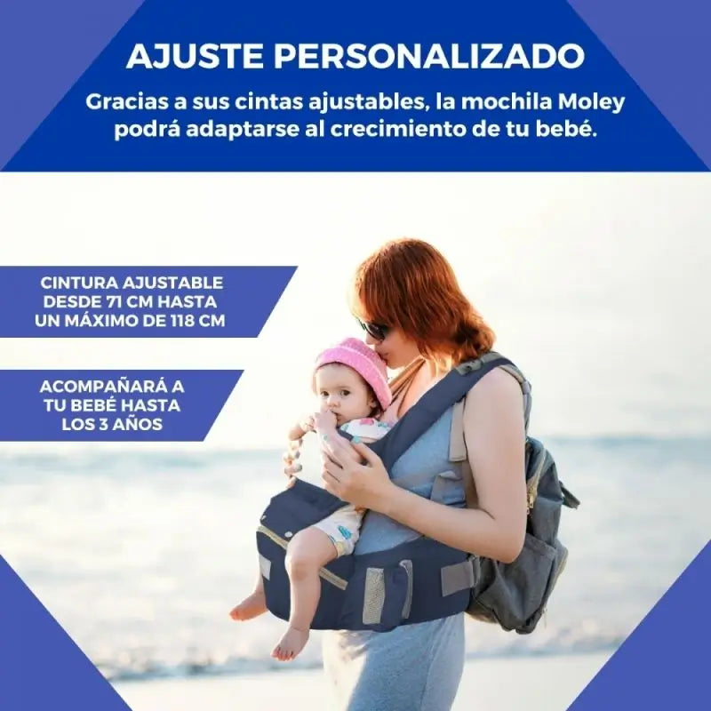 Mobiclinic Moley 6 in 1 Babytrage Blau