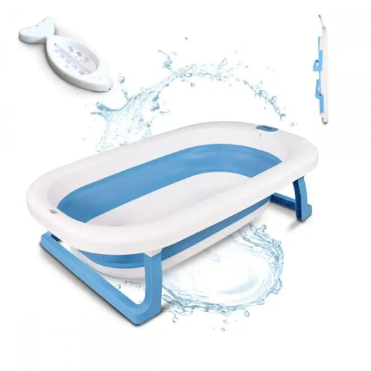 Mobiclinic Baby Bath Pack - Baby-Badewanne - faltbar - Anti-Rutsch - blau - Badethermometer - quecksilberfrei