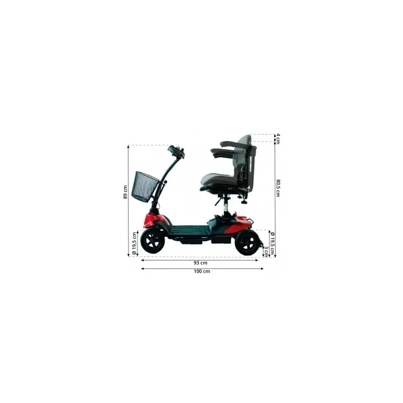 Mobiclinic Mobility Scooter Eingeschränkte Mobilität - Auton. 10 Km - 4 Räder - Kompakt & abnehmbar - 12Ah - 250W - Virgo - Mobiclinic