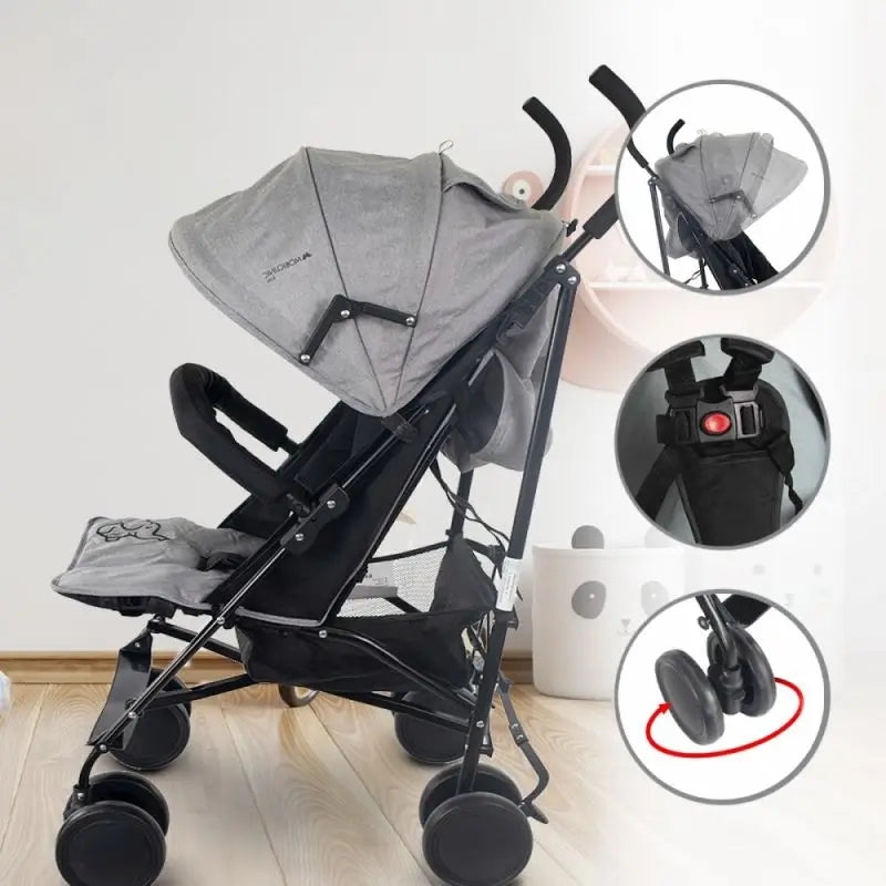 Mobiclinic Elefant faltbarer Kinderwagen 15 Kg Grau