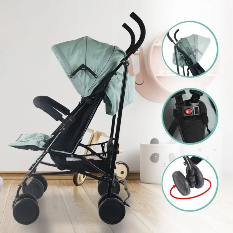 Mobiclinic Elefant faltbarer Kinderwagen 15 Kg Grün